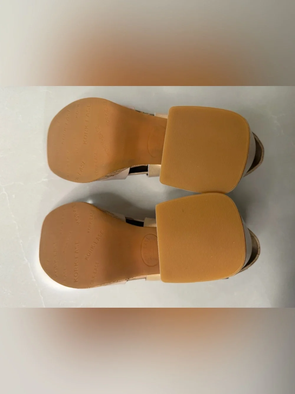 New Kork-Ease Maxi Platform Sandals Nude Gold Cork, 9